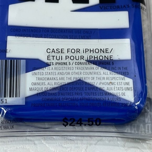 Victoria's Secret PINK Blue Soft IPhone 5 Cell Case Cover 2.5"x5" NEW - Picture 5 of 10